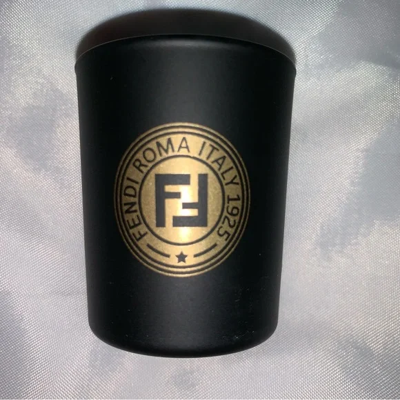 NEW IN BOX set FENDI frosted crystal FF logo VOTIVE CANDLES